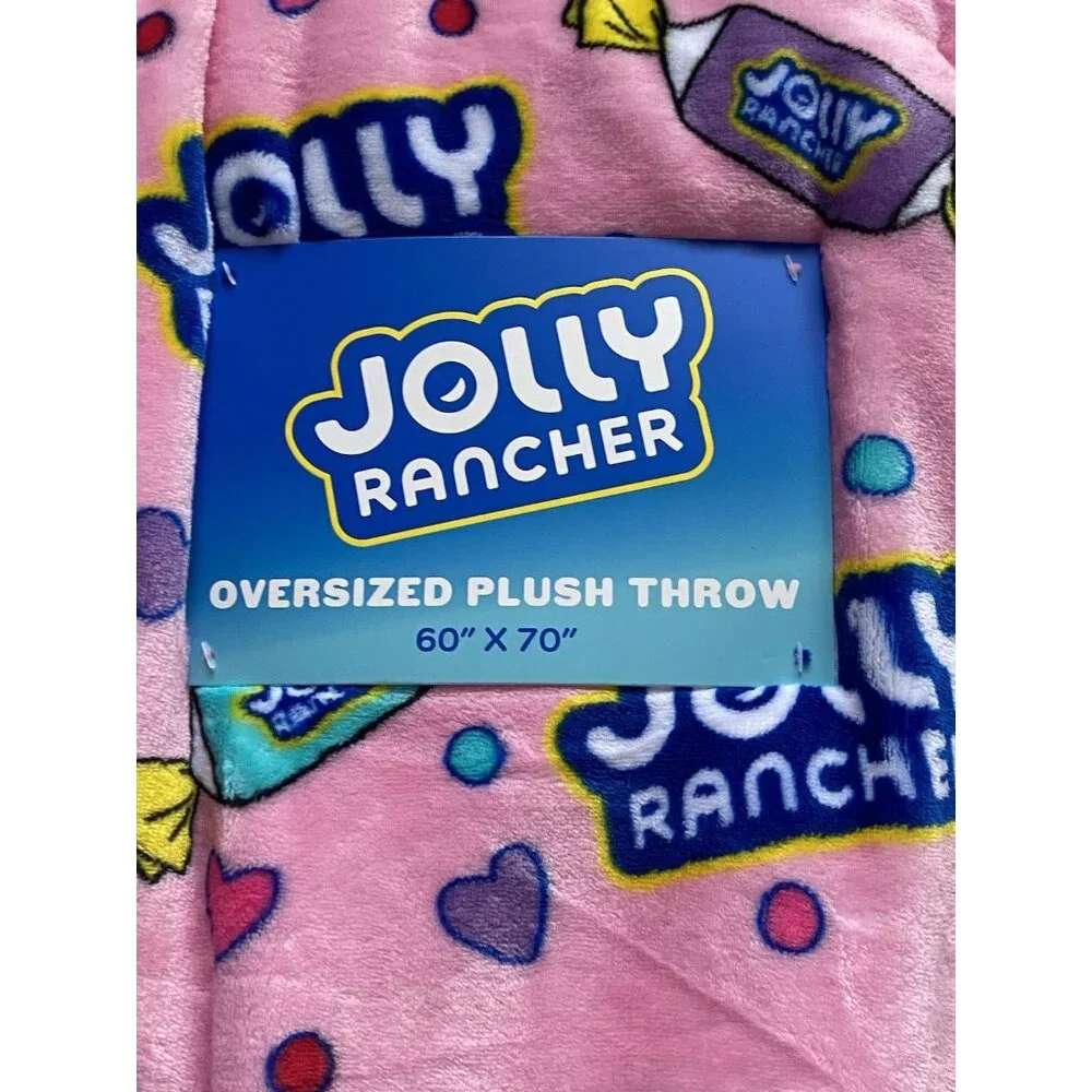 Jolly Rancher Hard Candy Oversized Soft Plush Throw Blanket‎ 60” X 70” Pink NEW